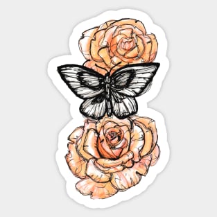 roses and moth Sticker